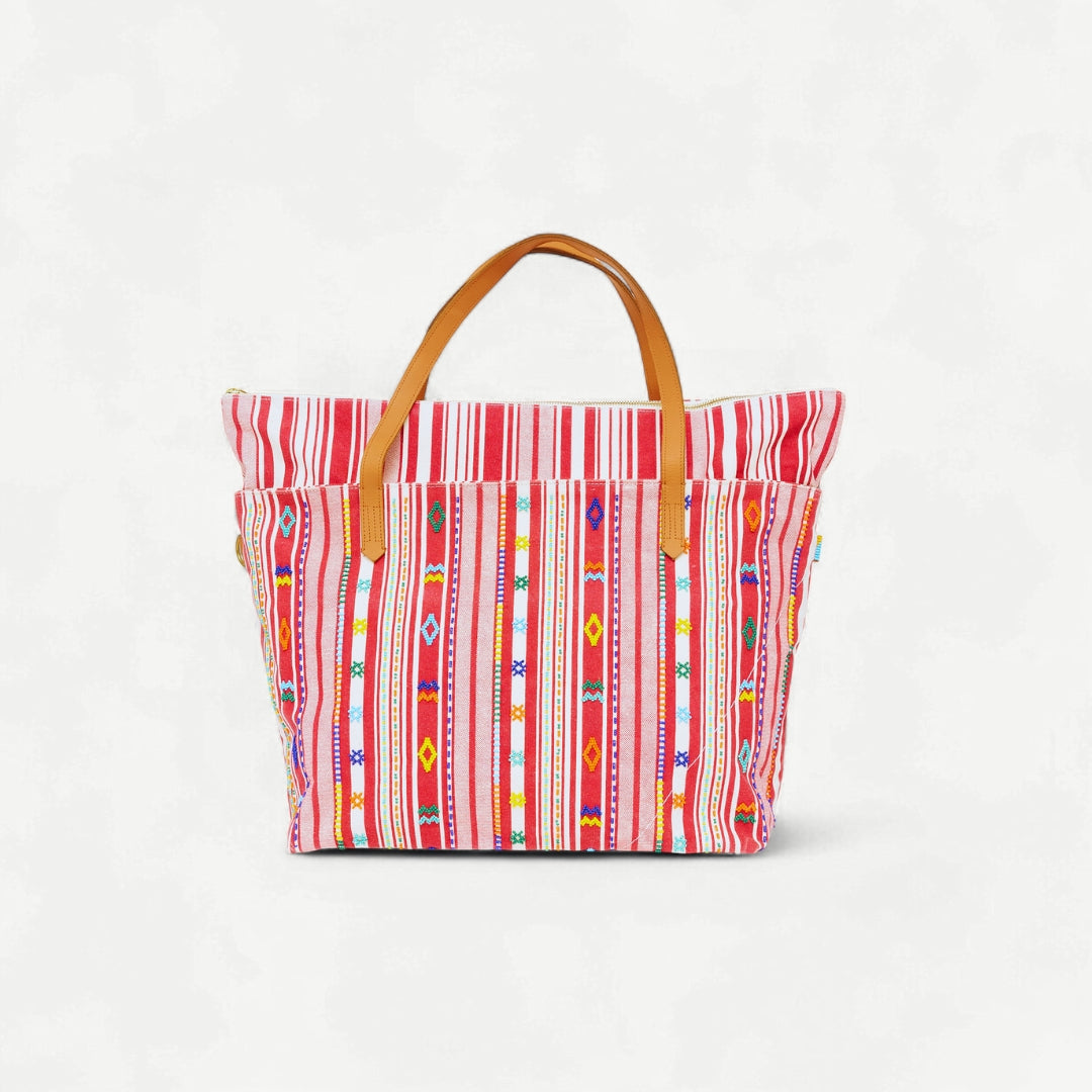 Samburu Tote - Fez Beaded Stripe