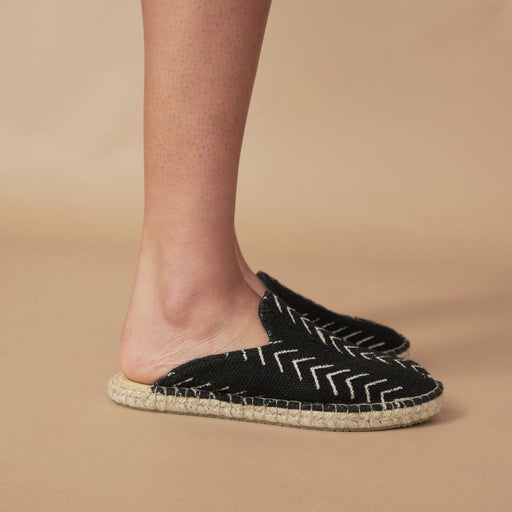 FINAL SALE: Mudcloth Lamu Mules - Black lifestyle image