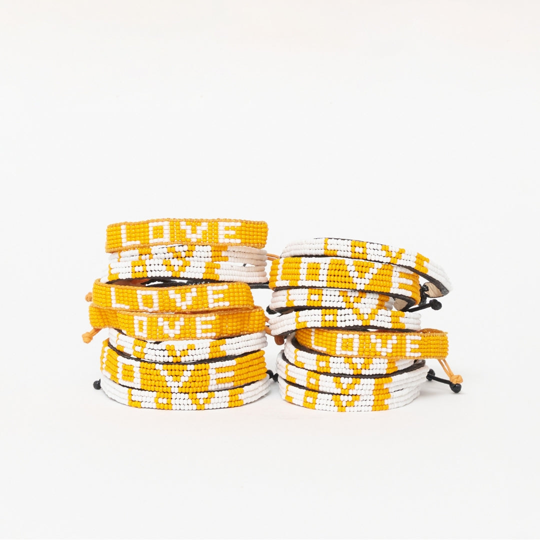 Skinny LOVE Bracelet - White/Orange
