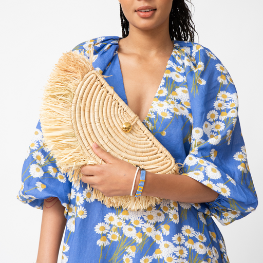 Clutch Bag - Raffia - Natural lifestyle image
