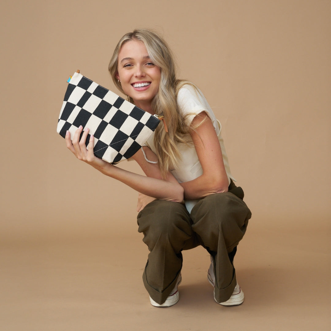 XLarge Convertible Pouch - Black Checker