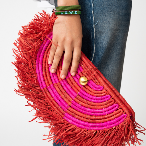 Clutch Bag - Raffia - Red lifestyle image