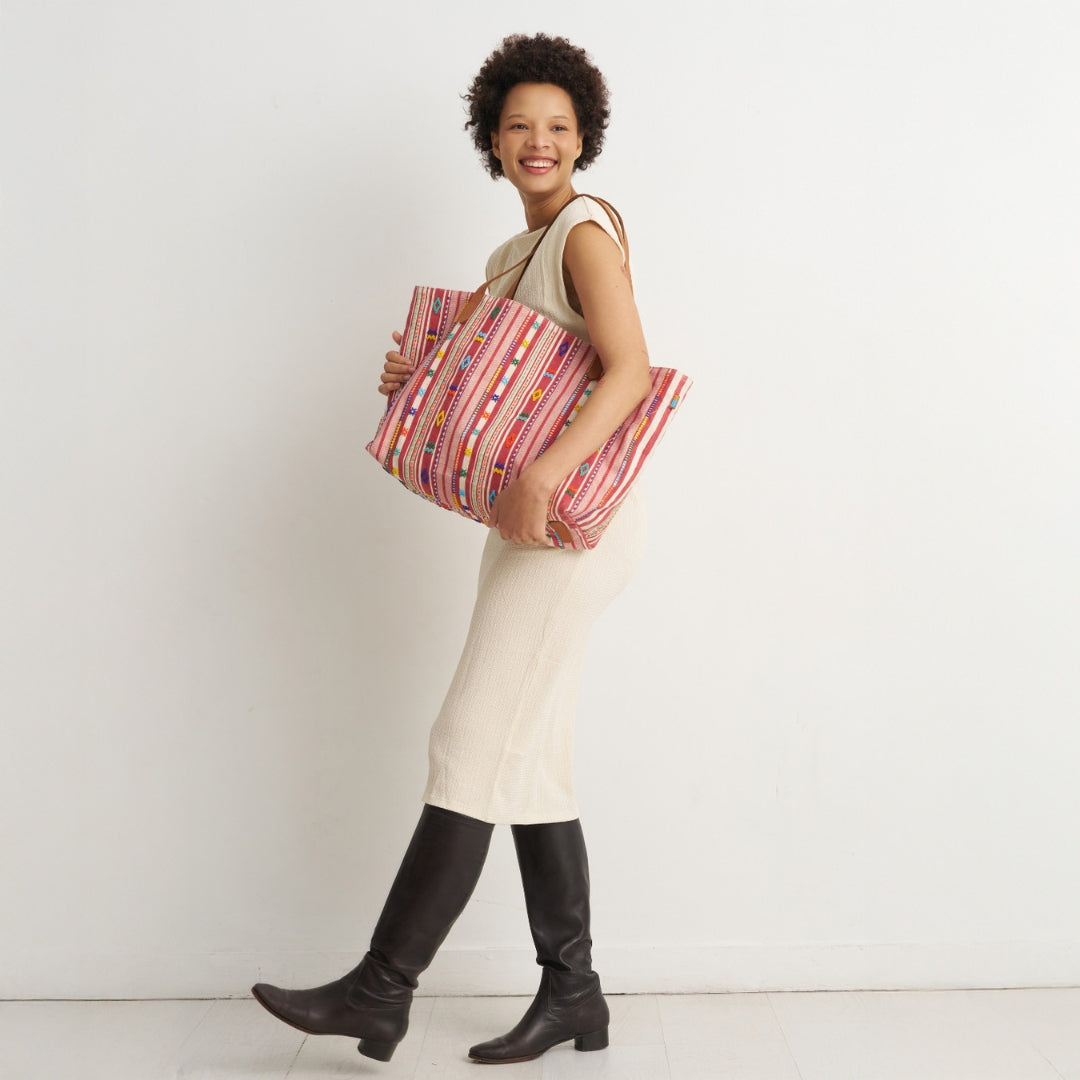 Samburu Tote - Fez Beaded Stripe
