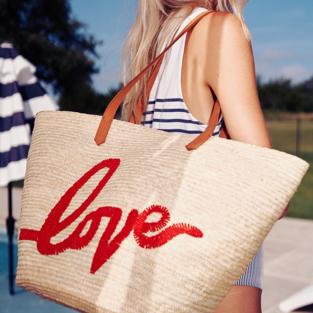 Palma Tote - Beaded Red Love