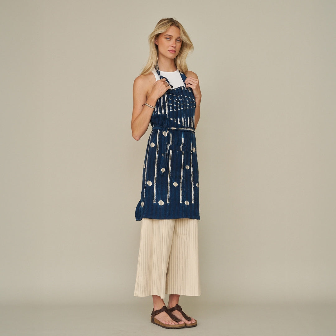 African Indigo Cloth Apron #08