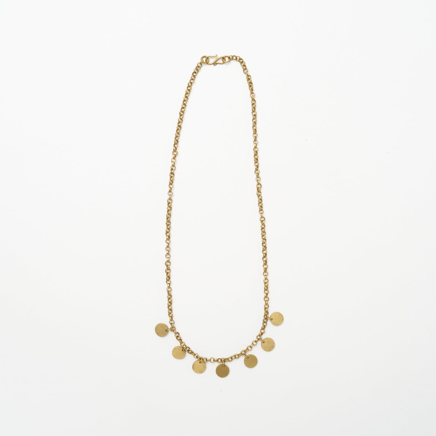 Brass Coin Drop Necklace