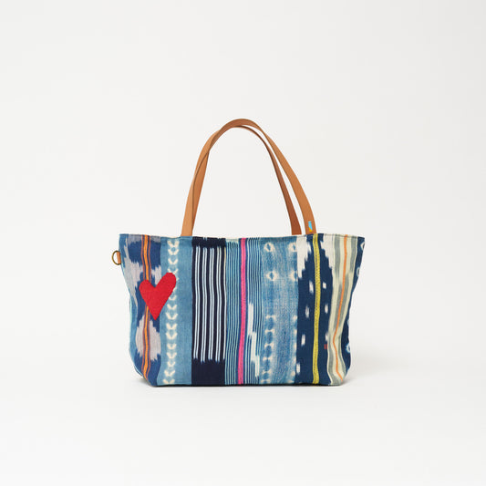 Baule Adventure Tote with Red Beaded Heart