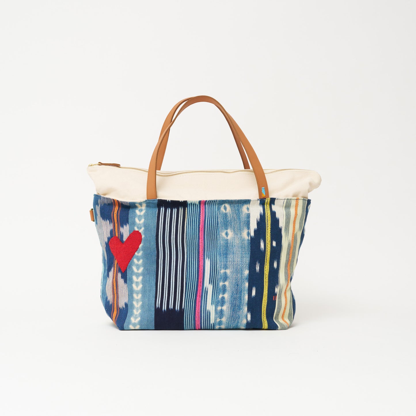 Baule Adventure Tote with Red Beaded Heart
