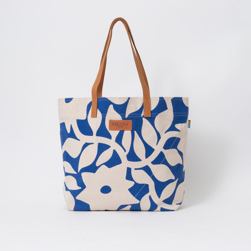Inverse Flower Chain Go-To Tote - Iris/Eggshell