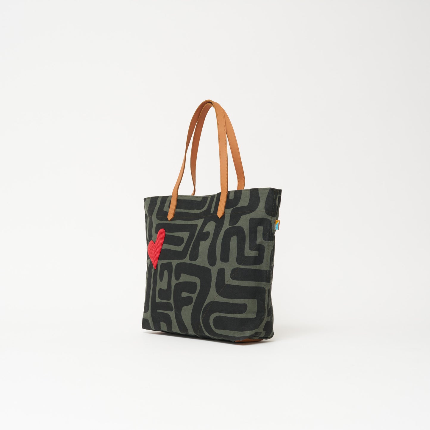 Go To Tote - Safari Kuba with Red Beaded Heart