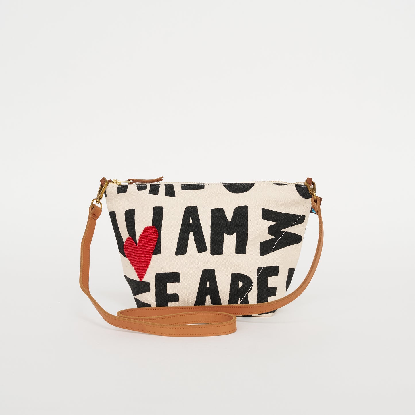 XL Convertible Pouch - UBUNTU: I Am We Are with Red Beaded Heart