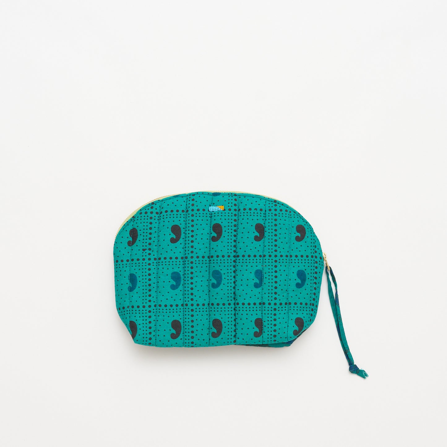 Kanga Pouch with Beaded Hearts - Sage