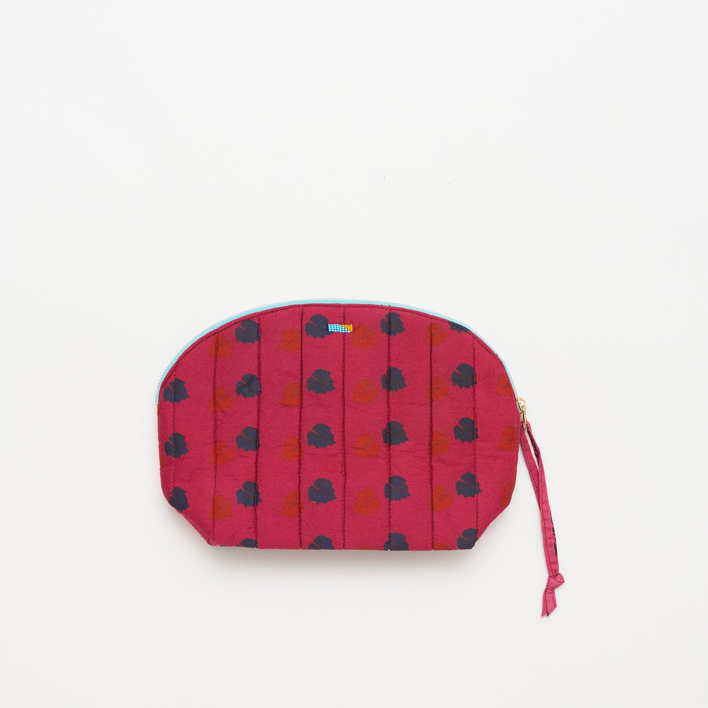 Kanga Pouch with Beaded Hearts - Bougainvillea