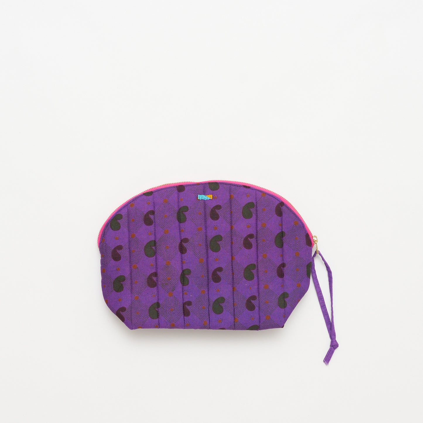 Kanga Pouch with Beaded Hearts - Violet