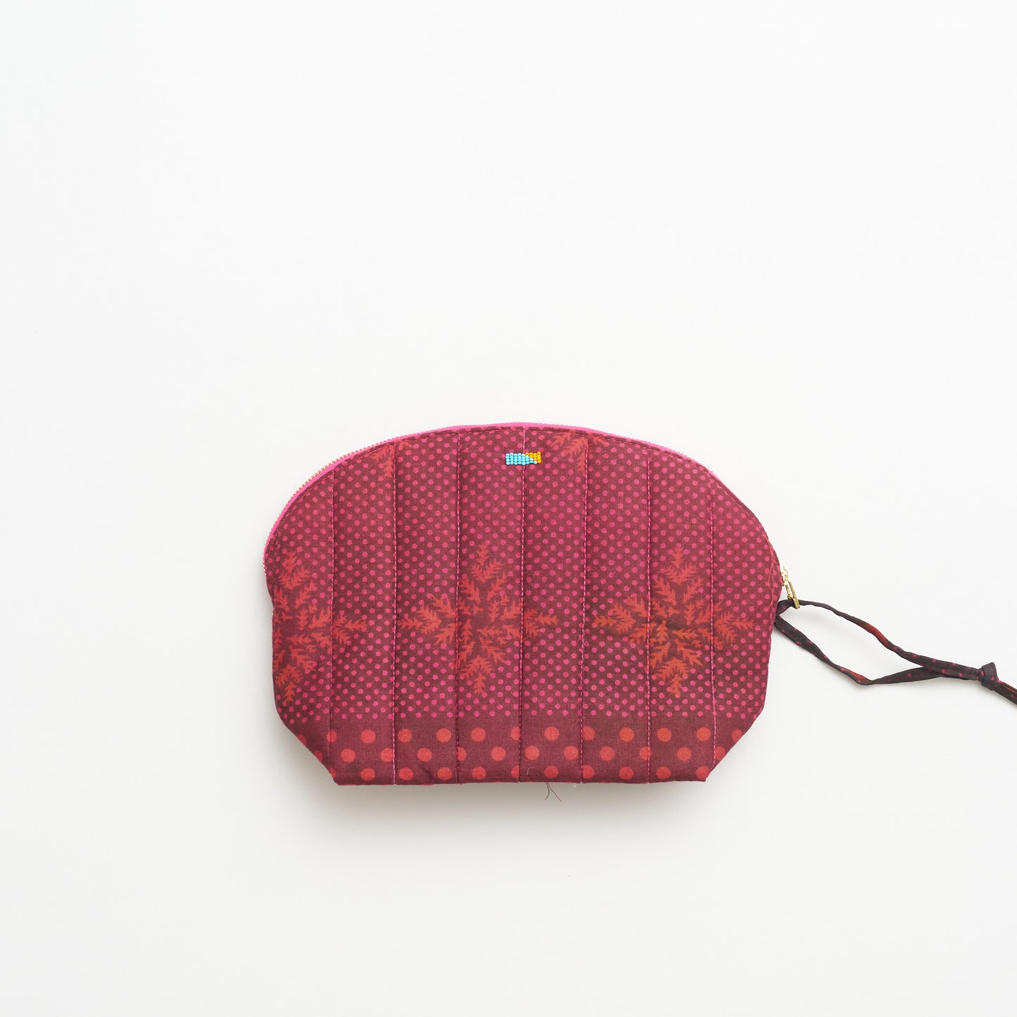 Kanga Pouch with Beaded Hearts – Pink Hibiscus