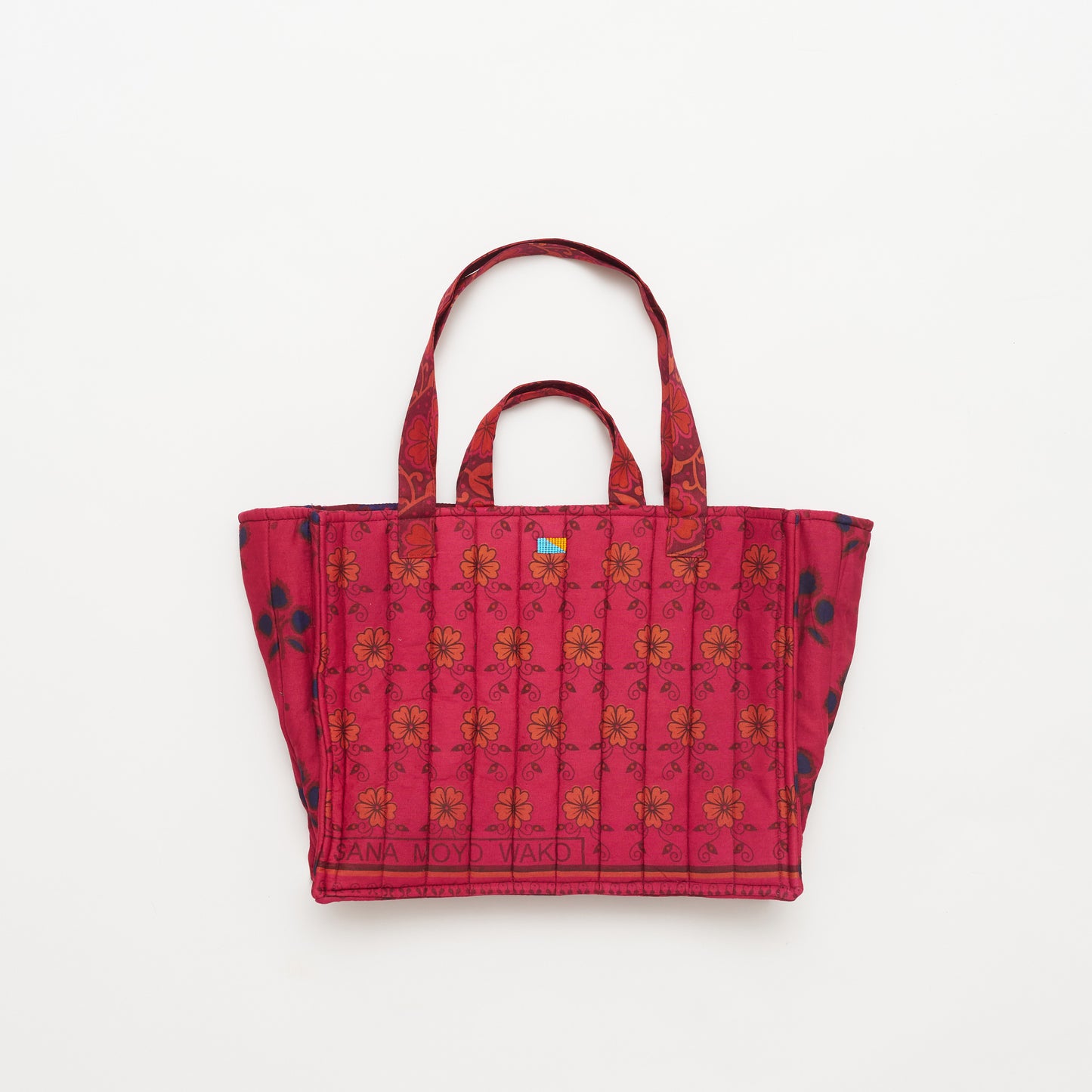 Kanga Tote with Beaded Love - Raspberry
