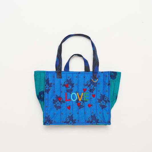 Kanga Tote with Beaded Love - Blueberry Bloom