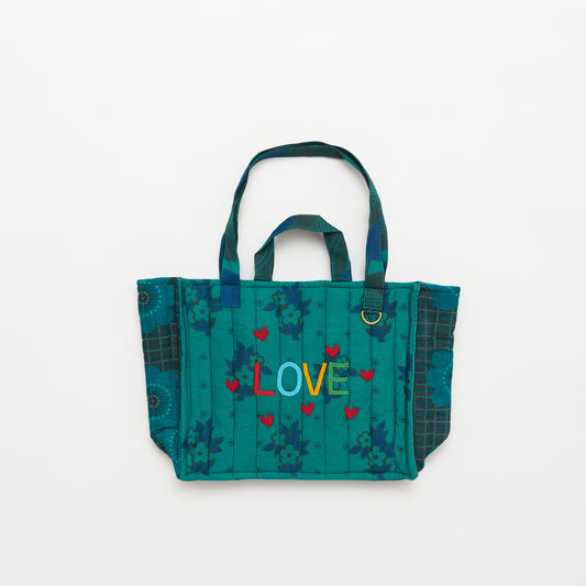 Kanga Tote with Beaded Love - Sage