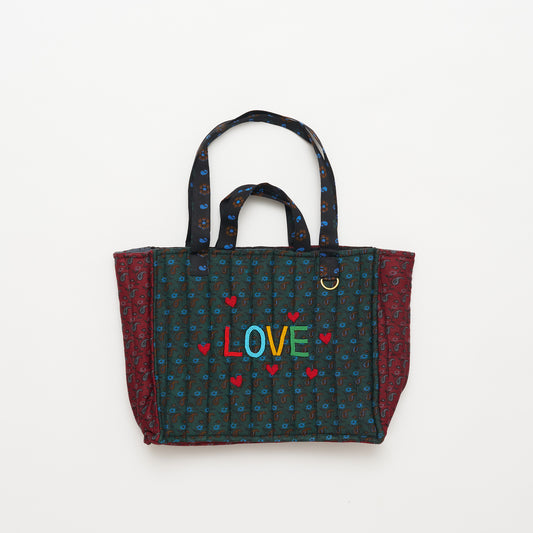 Kanga Tote with Beaded Love - Cedar Leaf