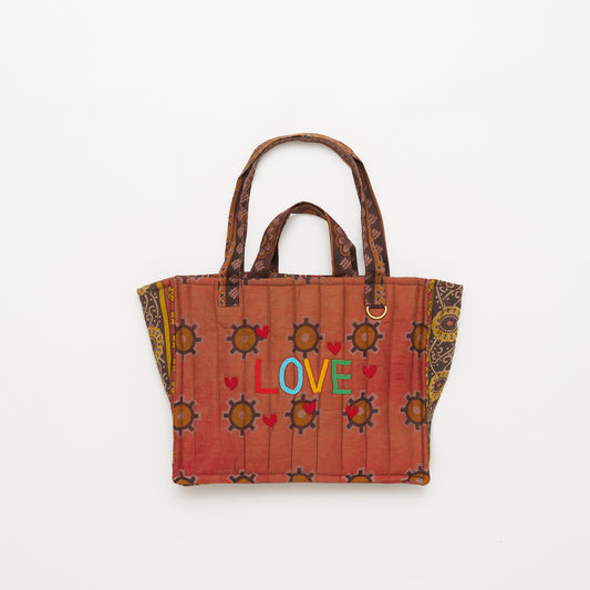 Kanga Tote with Beaded Love - Sunset Clay