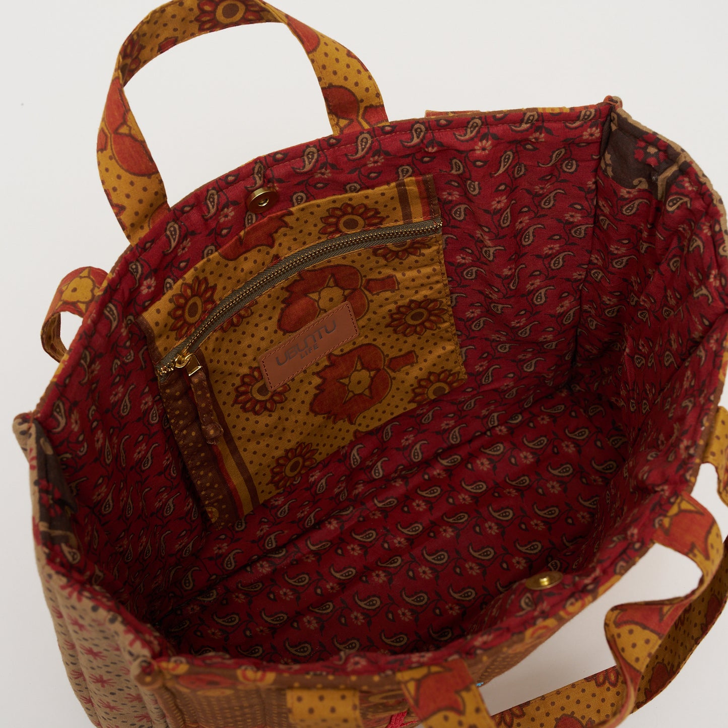 Kanga Tote with Beaded Love - Golden Sunflower