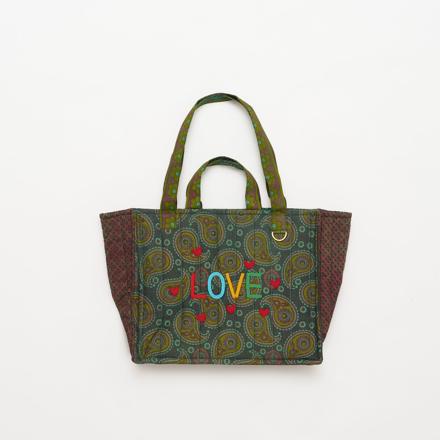 Kanga Tote with Beaded Love - Fern Meadow