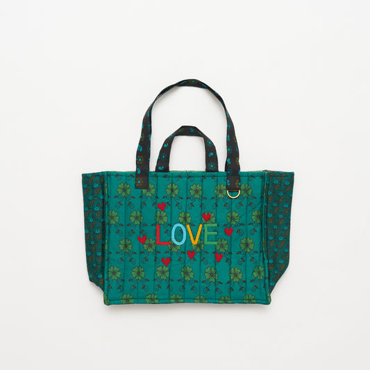 Kanga Tote with Beaded Love - Clover