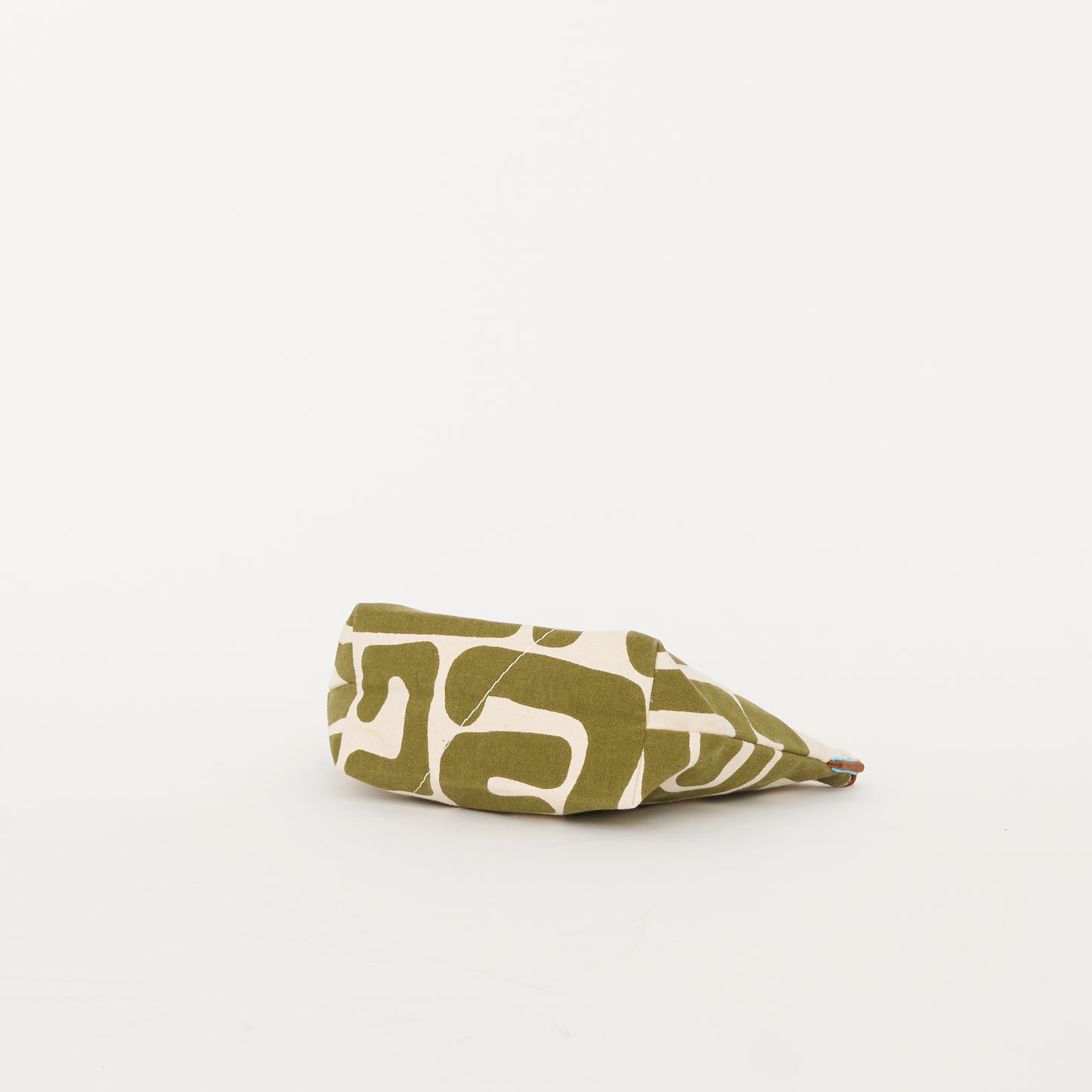 XLarge Convertible Pouch - Moss Kuba with Brown Beaded Heart