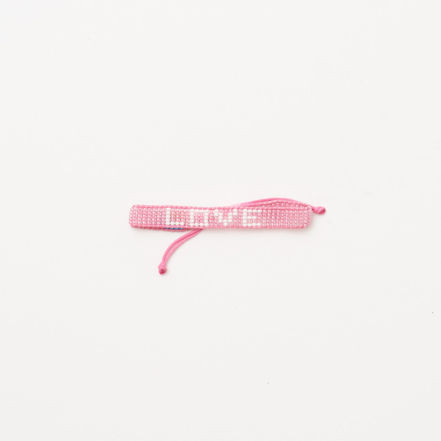 Woven LOVE Bracelet - Pearly Pink/White