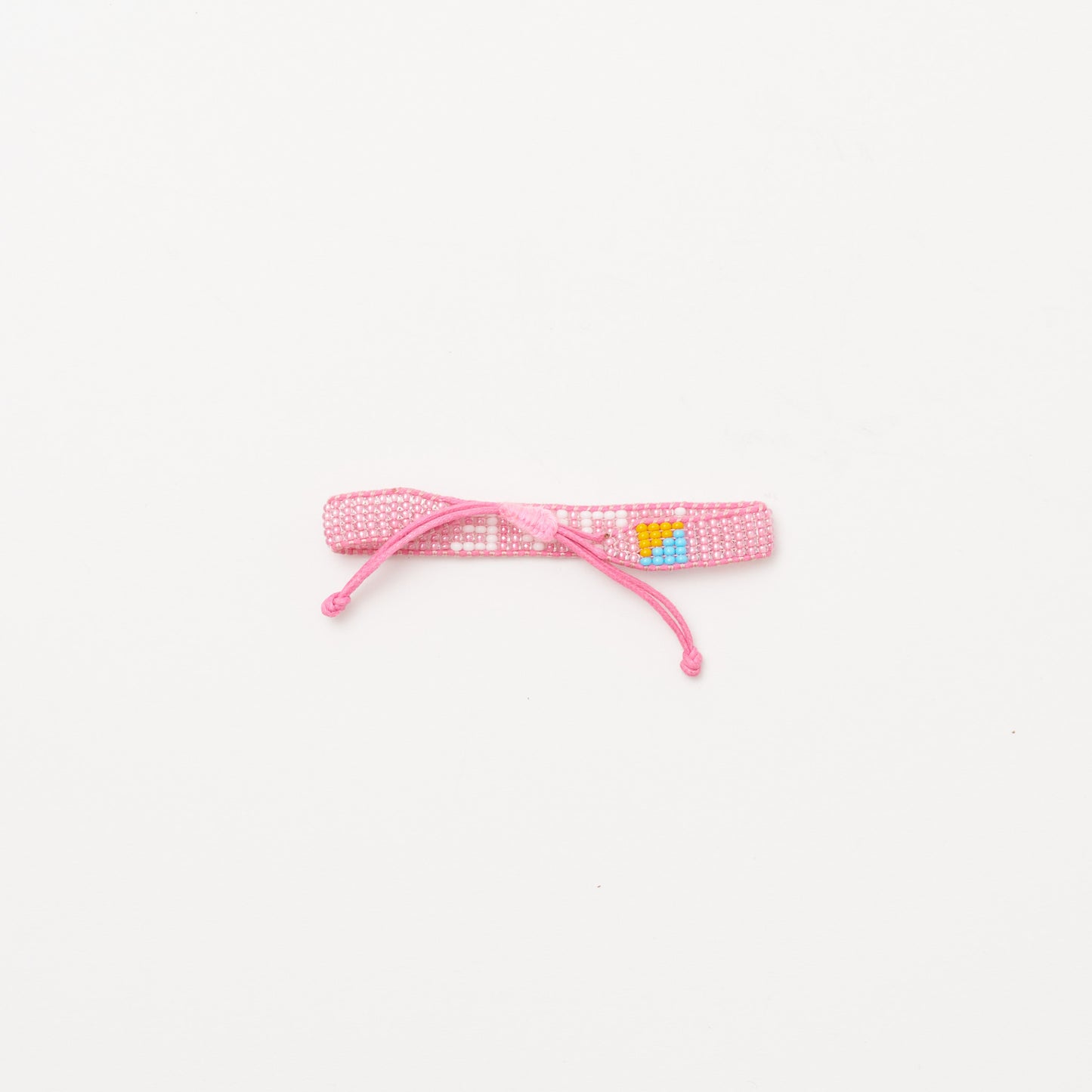 Woven LOVE Bracelet - Pearly Pink/White