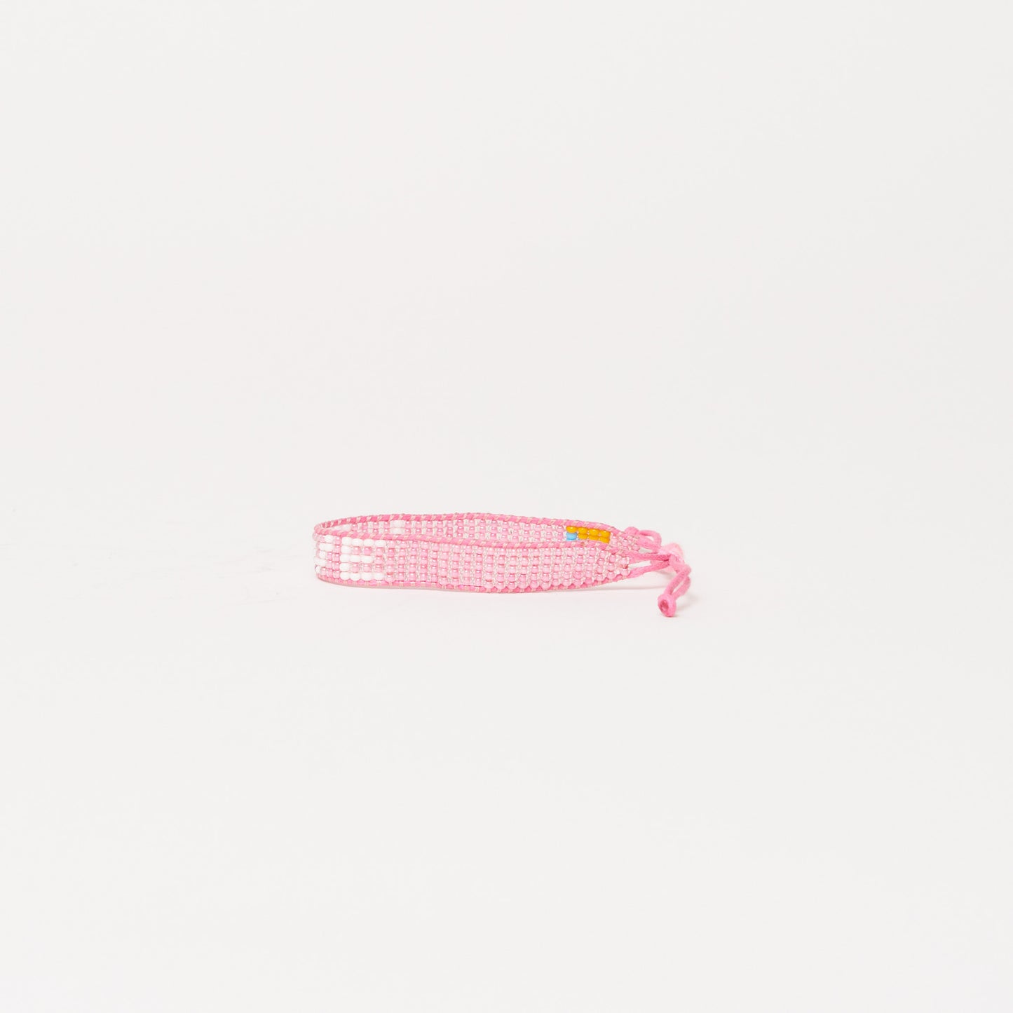 Woven LOVE Bracelet - Pearly Pink/White