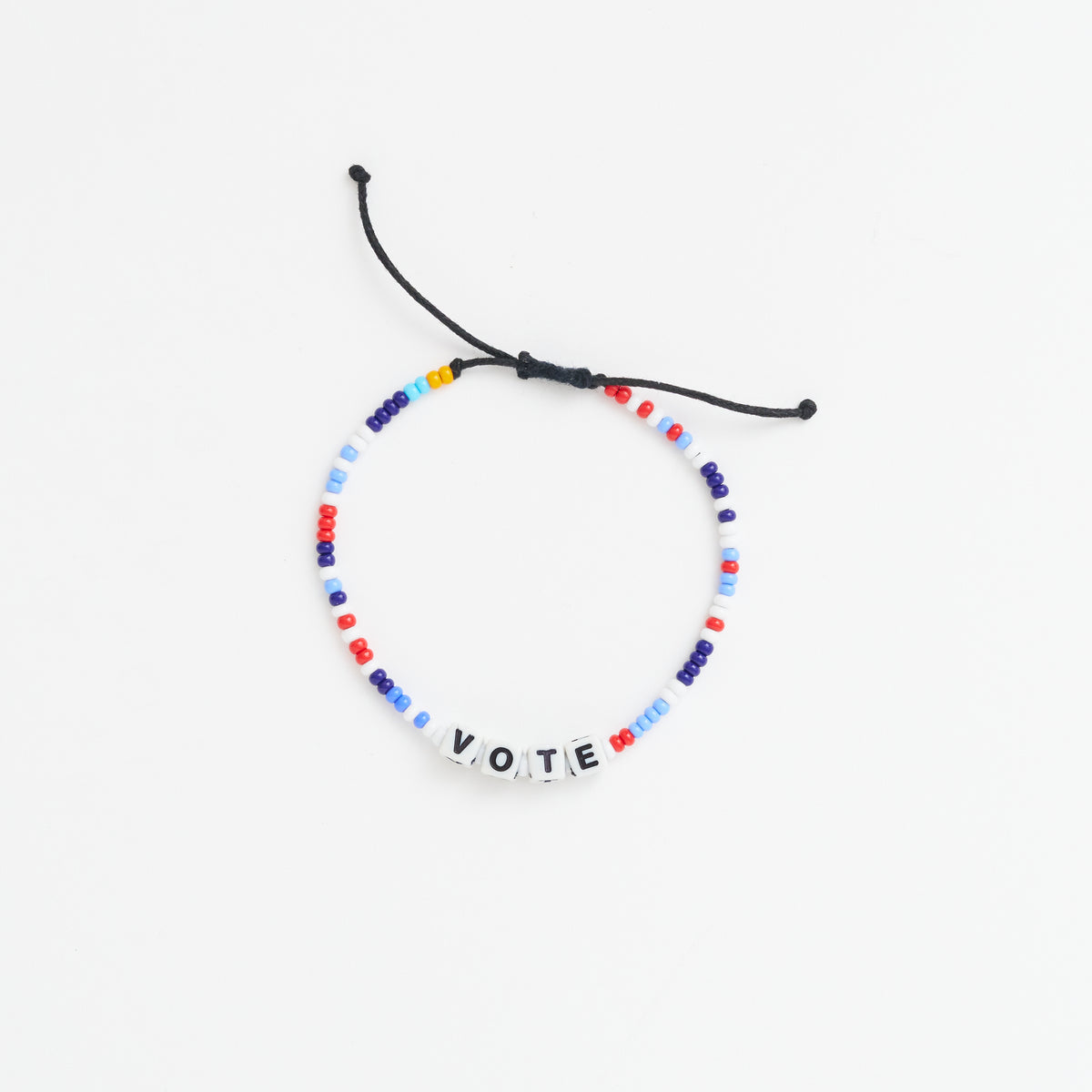 VOTE Letter Bead Single Strand Bracelet - Blue Multi