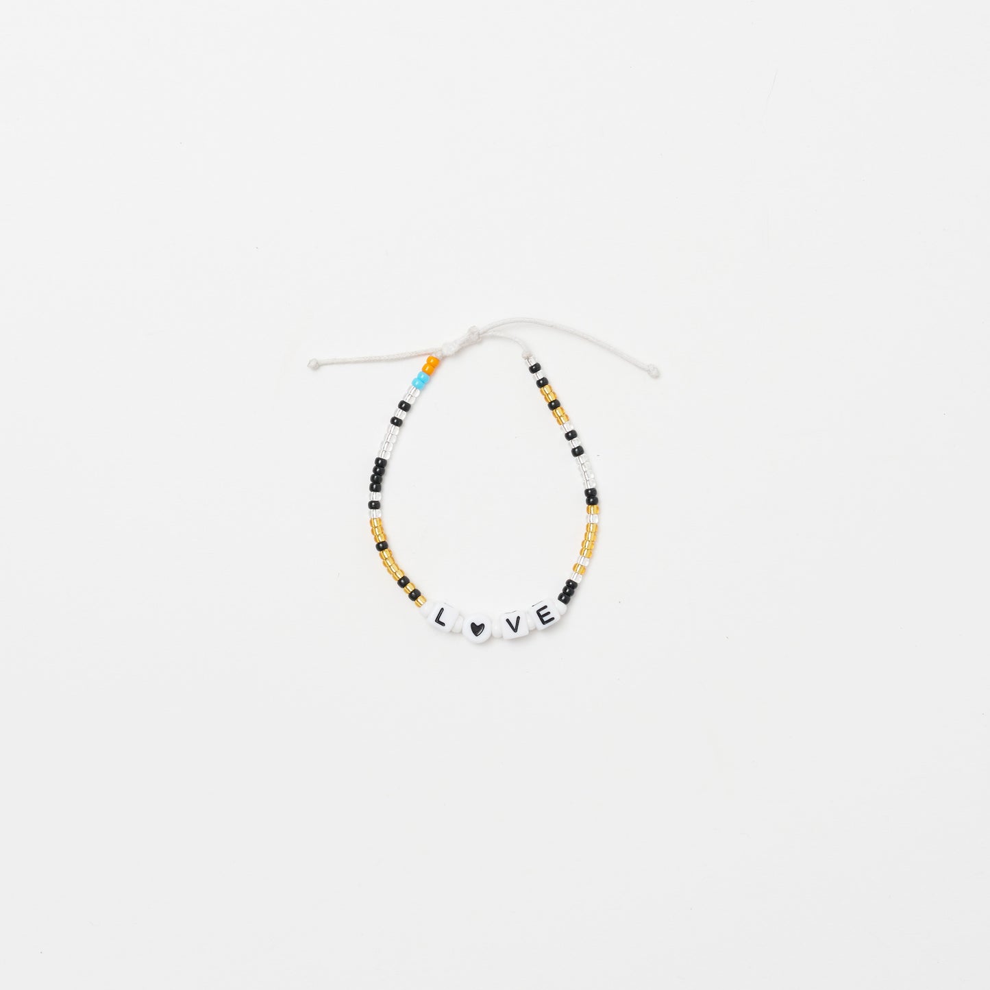 Love Heart Single Strand Bracelet - Metallic Multi