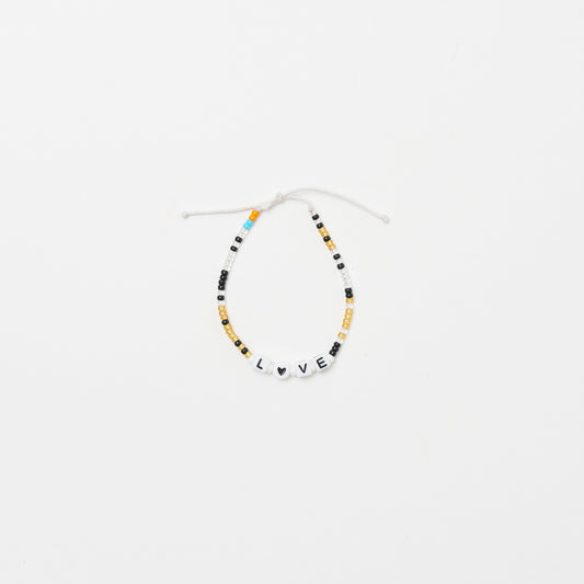 Love Heart Single Strand Bracelet - Metallic Multi