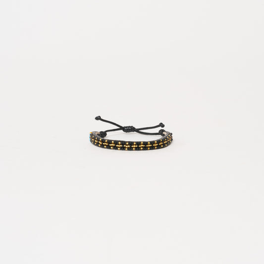 Skinny Msalaba Bracelet - Black/Gold