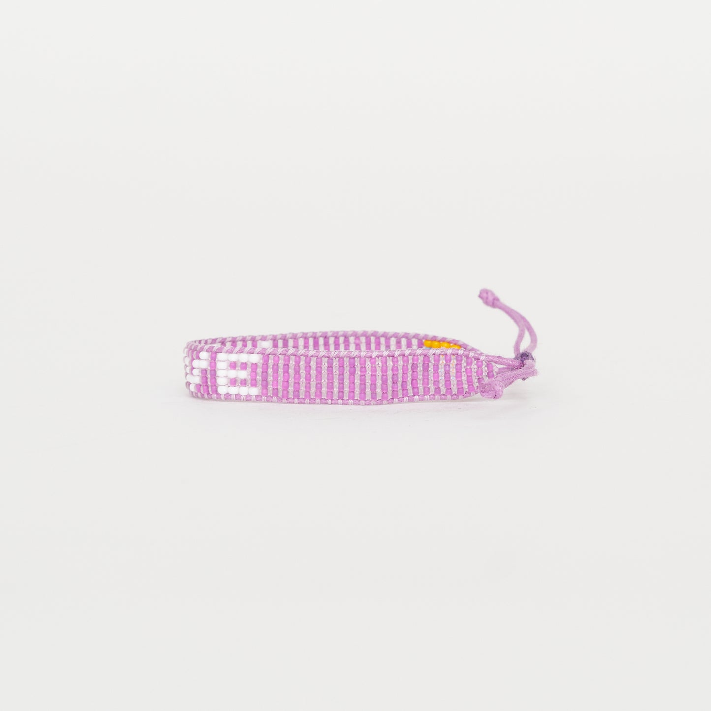 Woven LOVE Bracelet - Purple/White