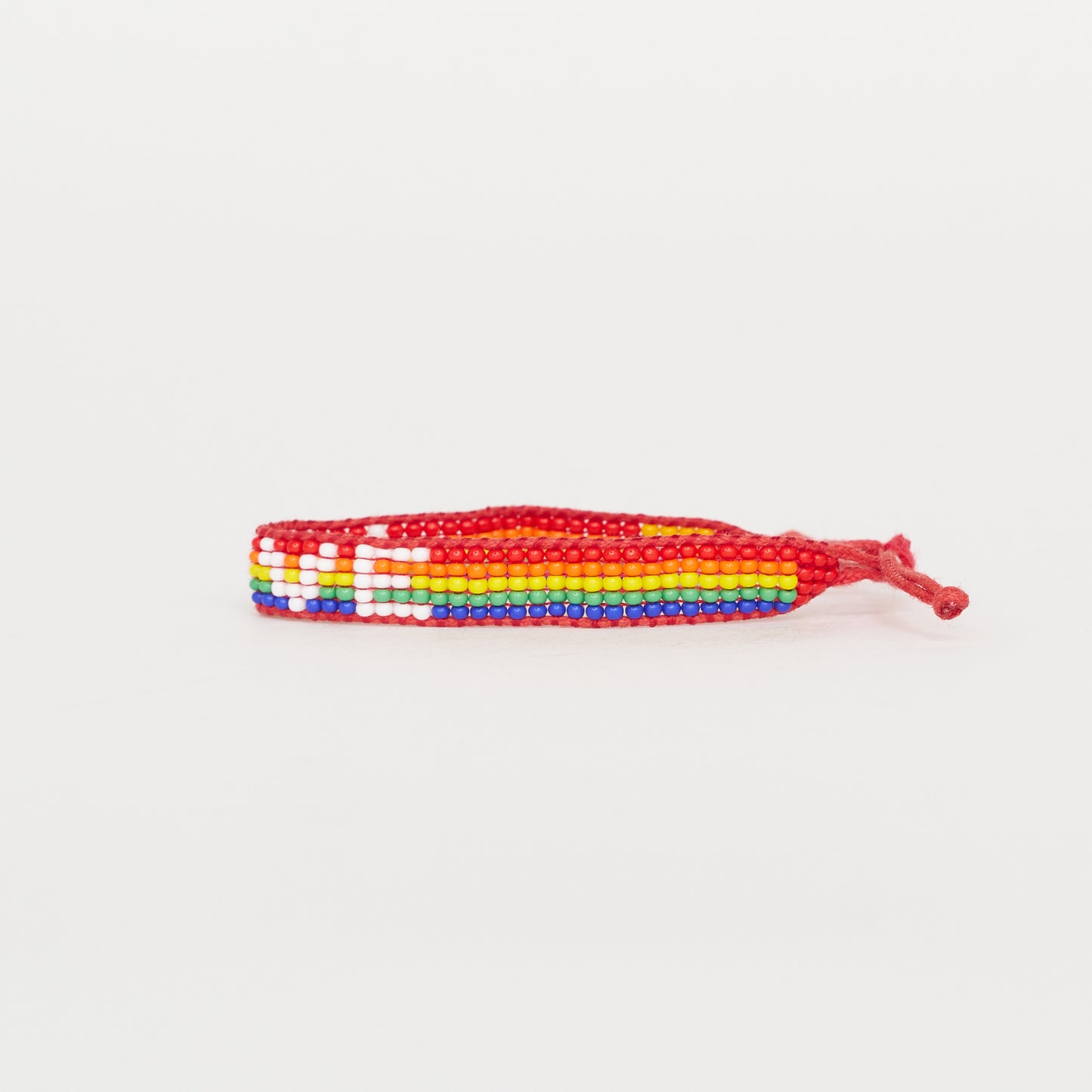 Woven LOVE Bracelet - Rainbow/White