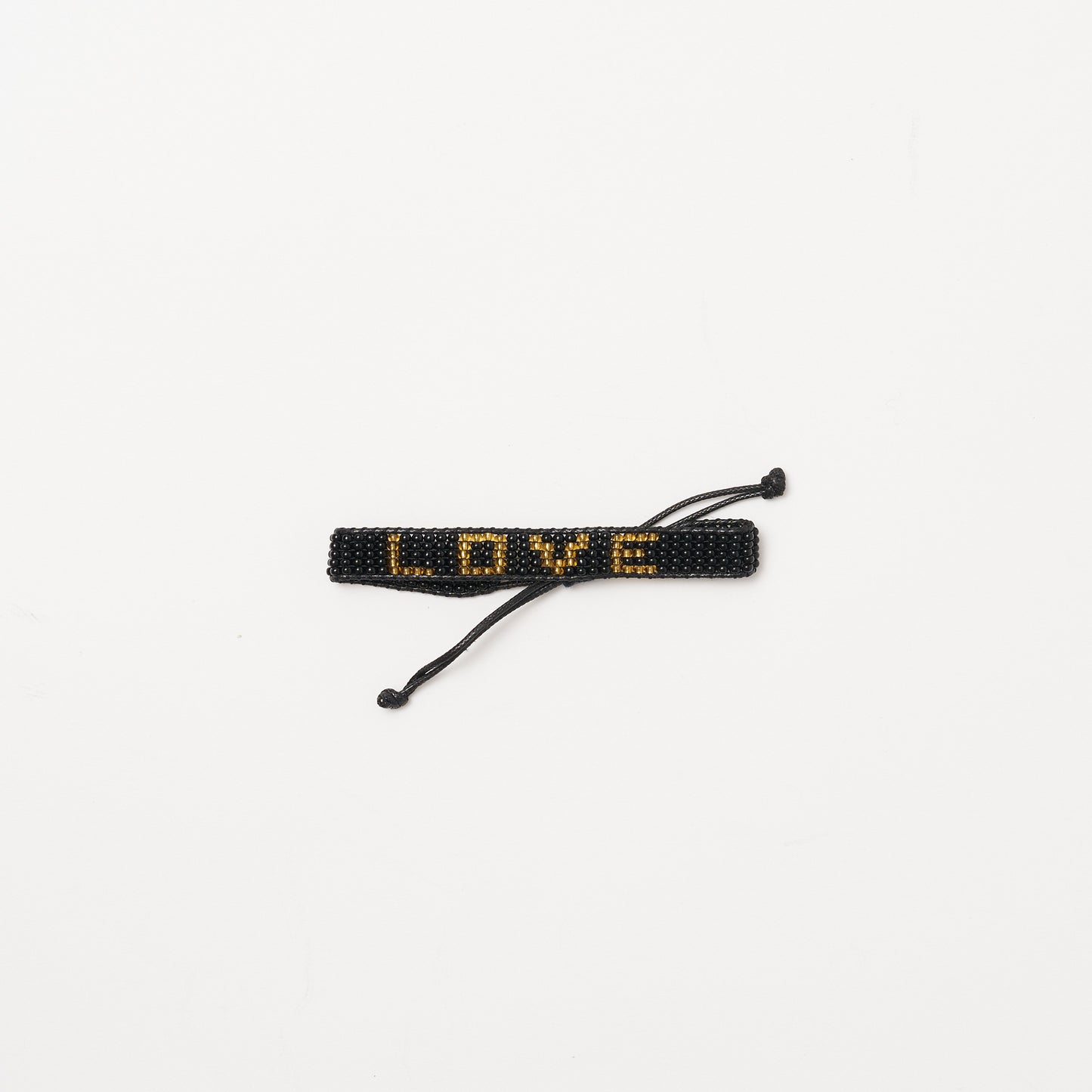 Woven LOVE Bracelet - Black/Gold