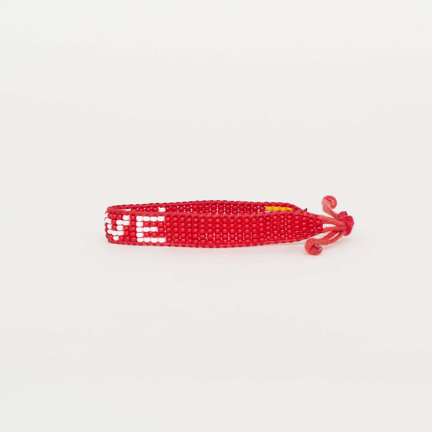 Woven LOVE Bracelet - Red/White