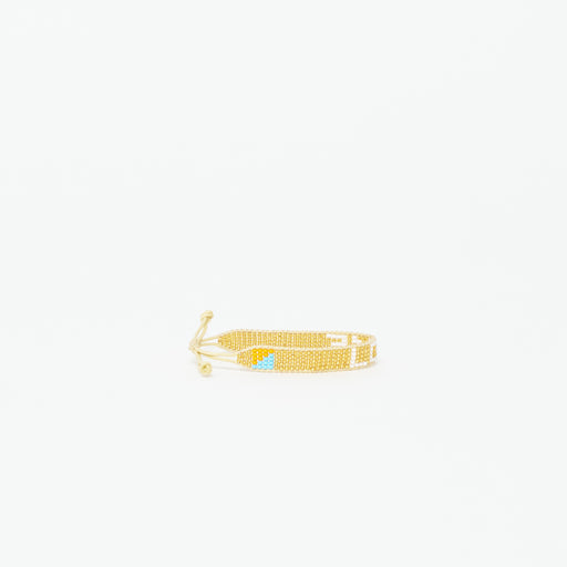 Woven LOVE Bracelet - Gold/White lifestyle image