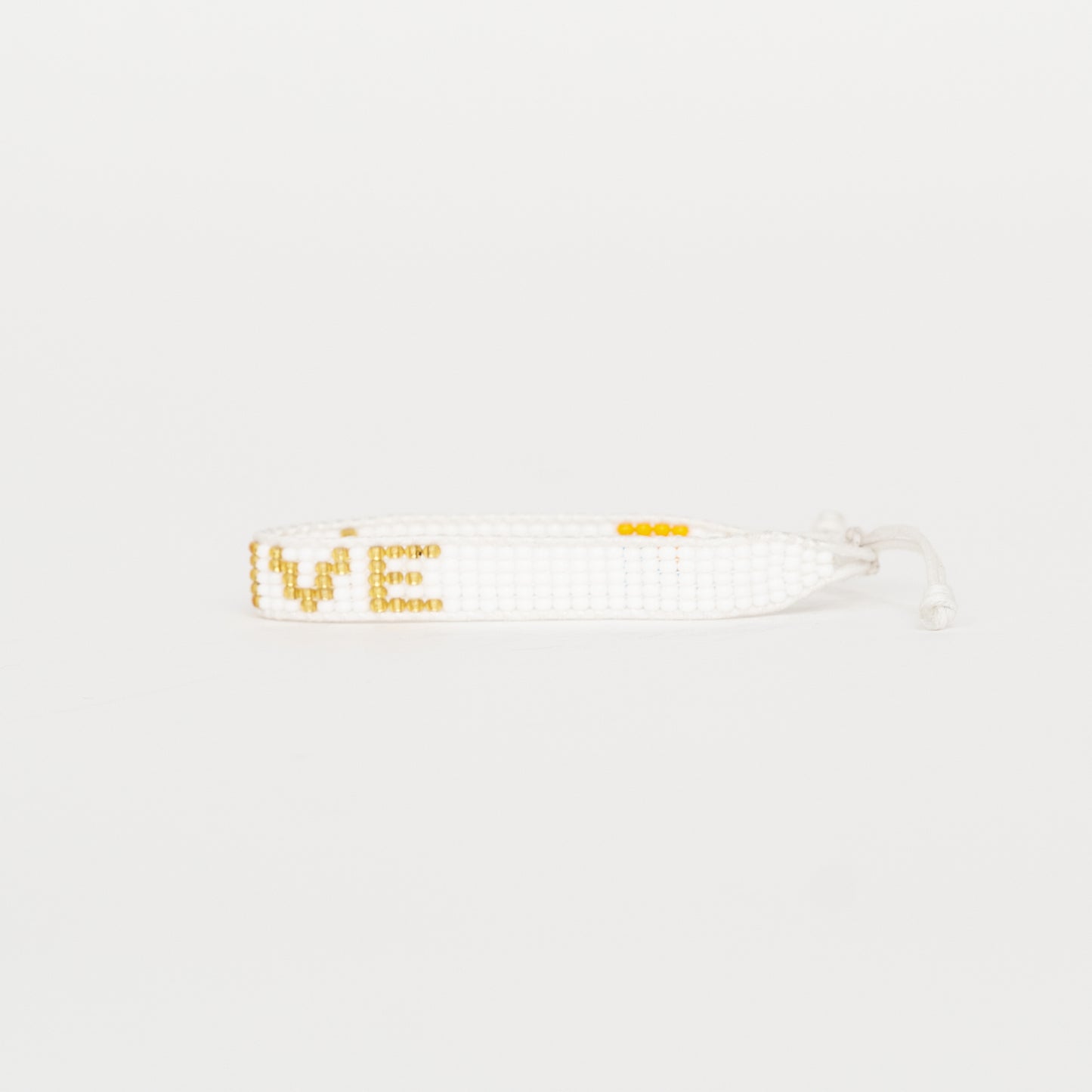 Woven LOVE Bracelet - White/Gold