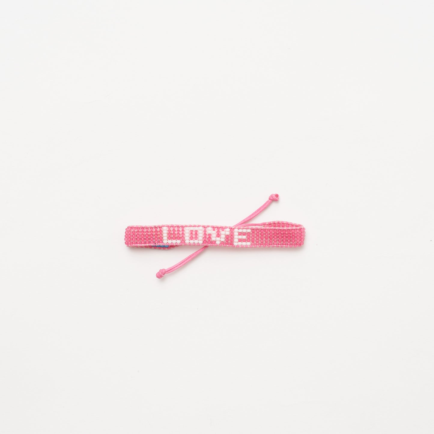Woven LOVE Bracelet - Summer Pink/White