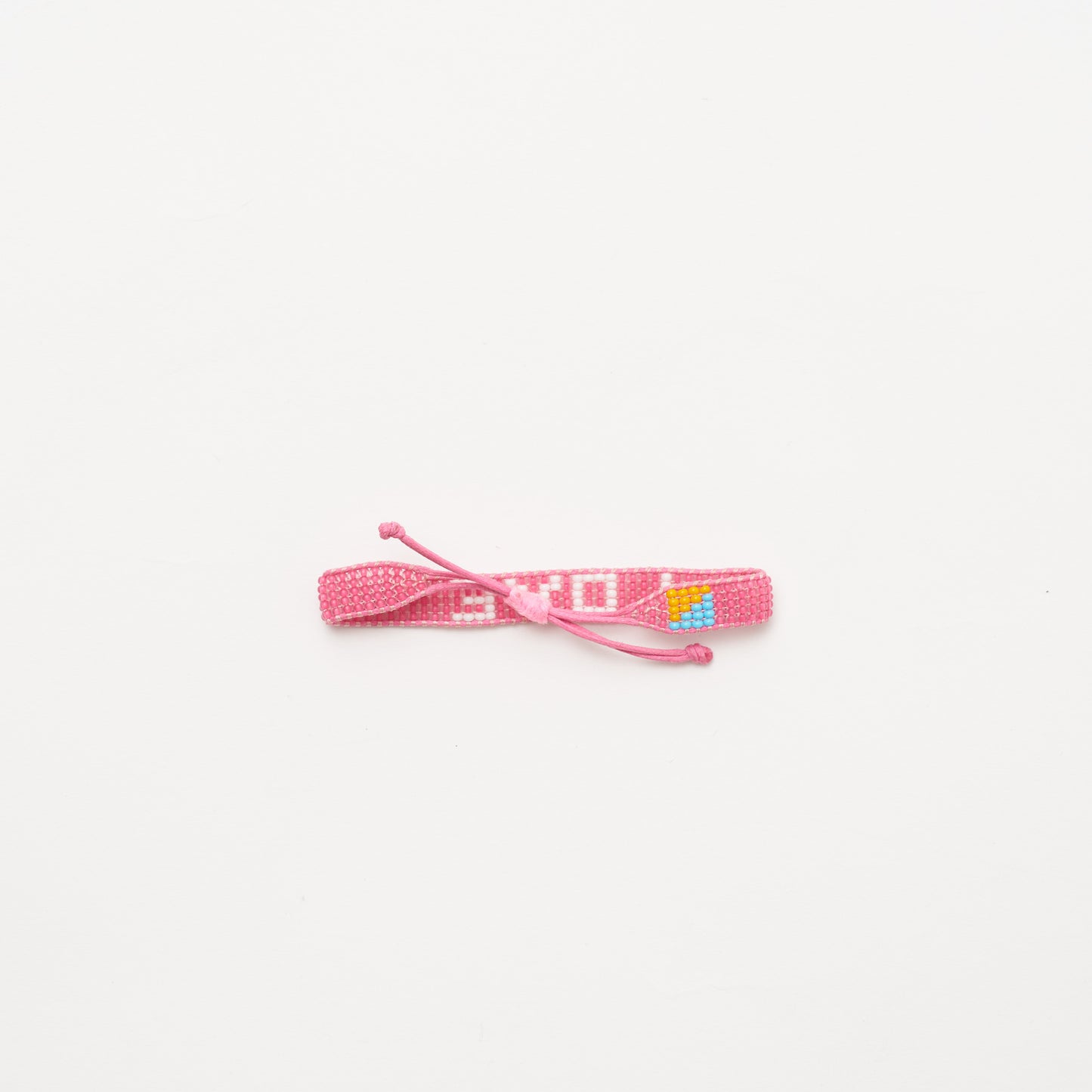 Woven LOVE Bracelet - Summer Pink/White