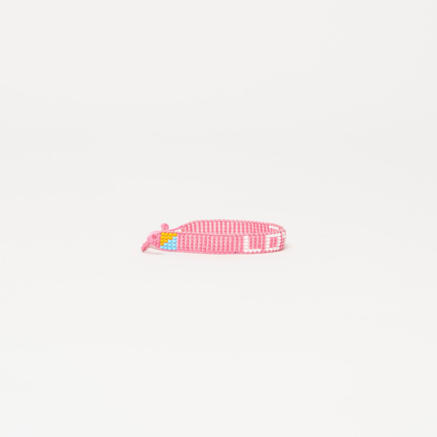 Woven LOVE Bracelet - Summer Pink/White