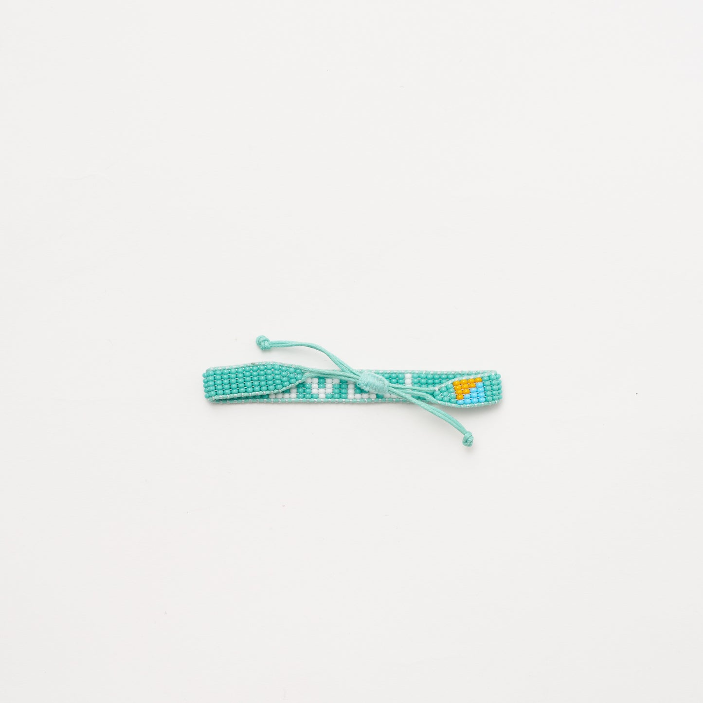 Woven LOVE Bracelet - Aqua/White
