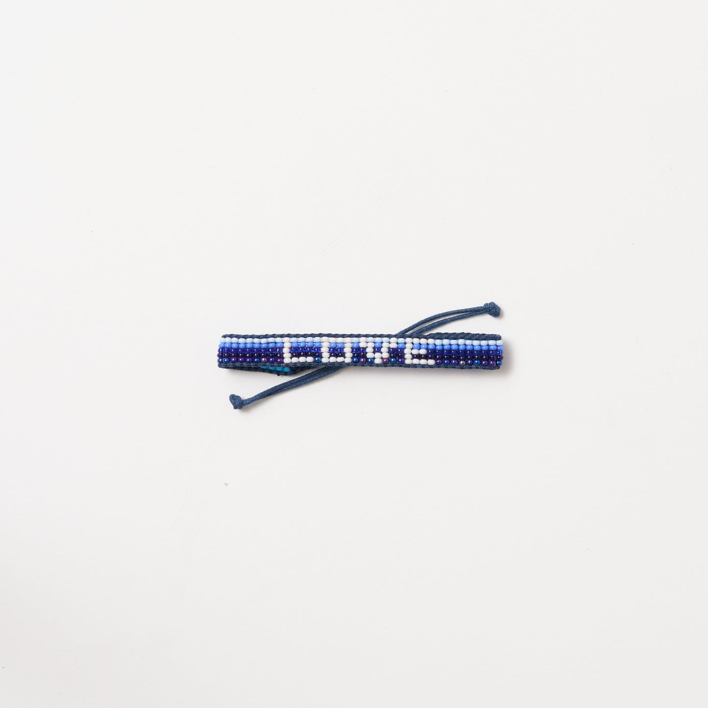Woven LOVE Bracelet - Blue Multi Stripe