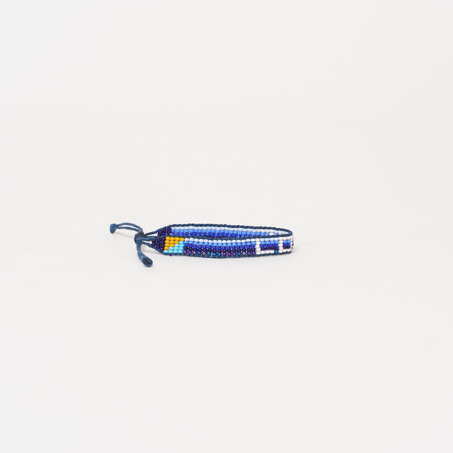 Woven LOVE Bracelet - Blue Multi Stripe