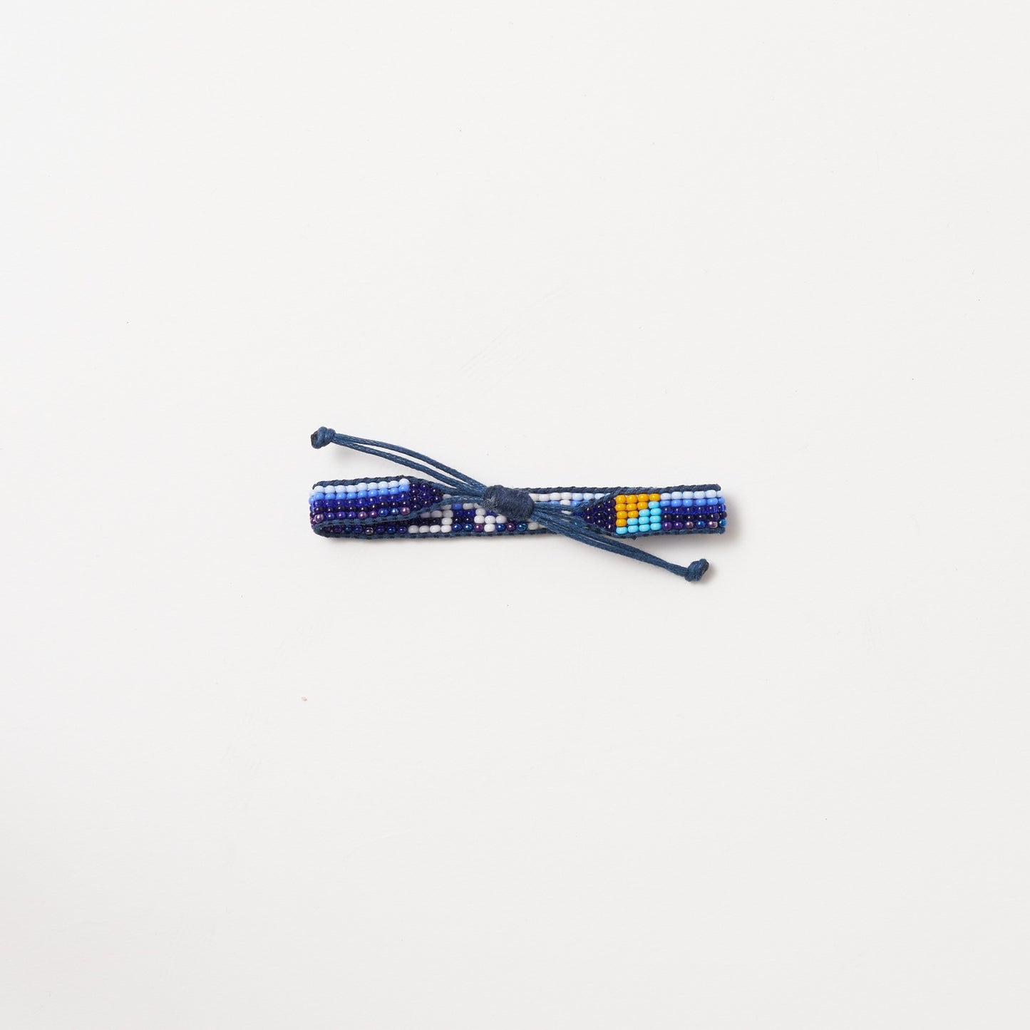 Woven LOVE Bracelet - Blue Multi Stripe