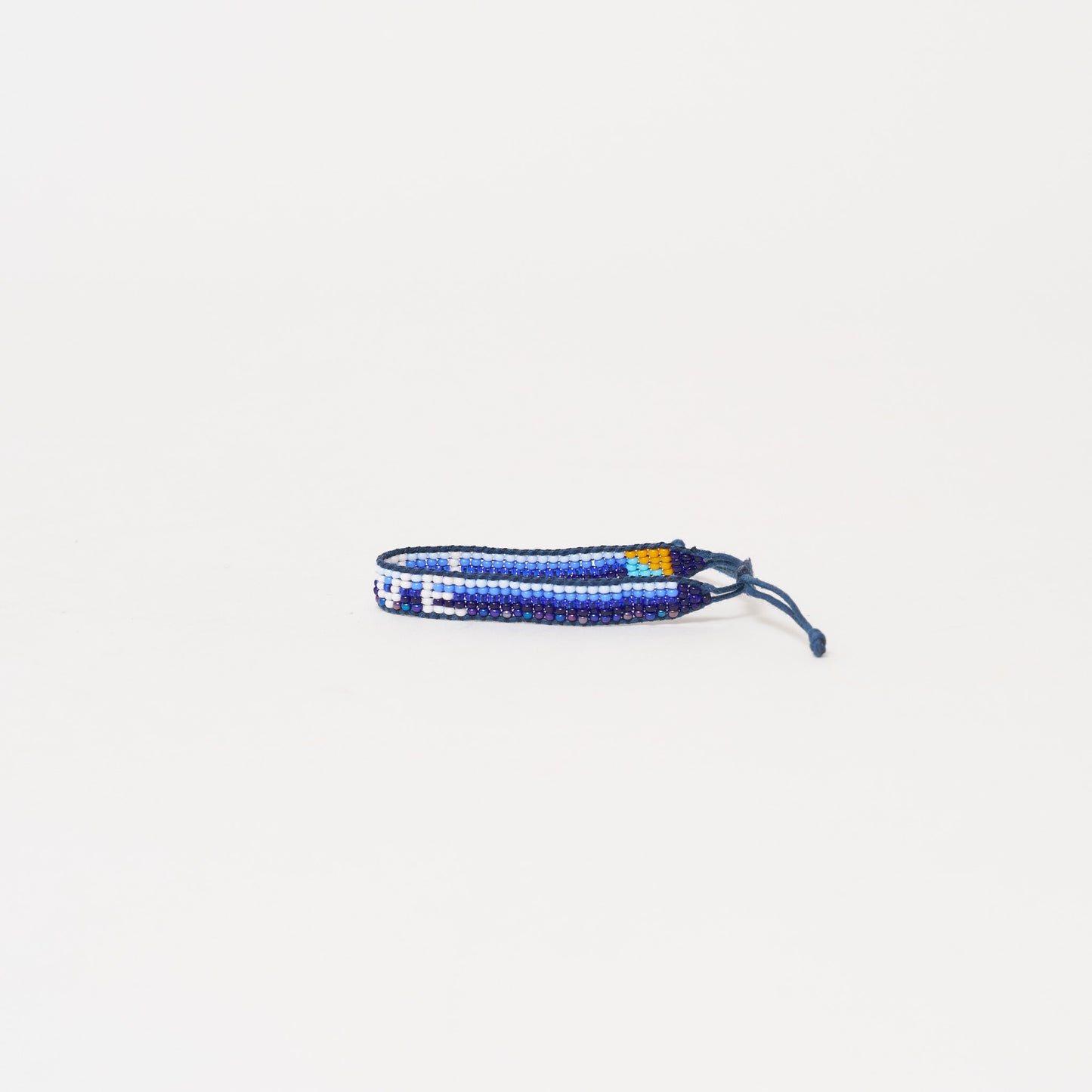 Woven LOVE Bracelet - Blue Multi Stripe