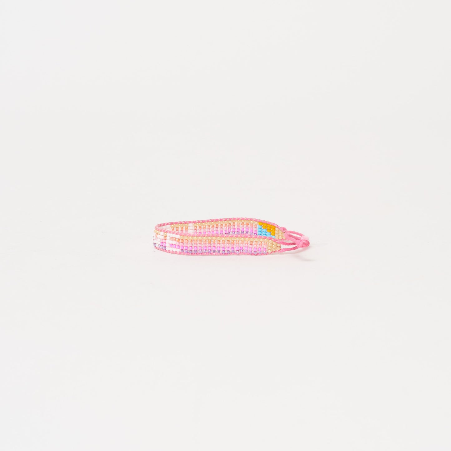 Woven LOVE Bracelet - Pink Multi Stripe